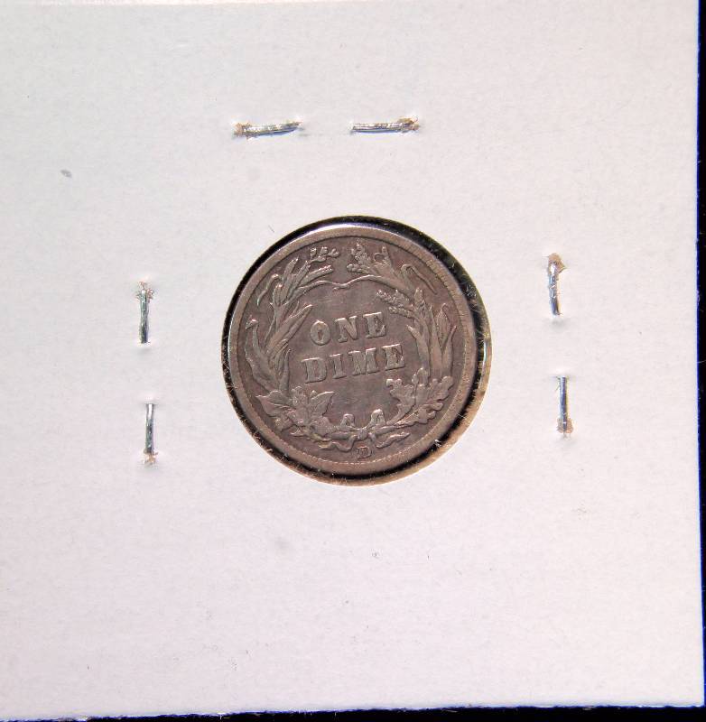 1914-D BARBER SILVER DIME VERY FINE