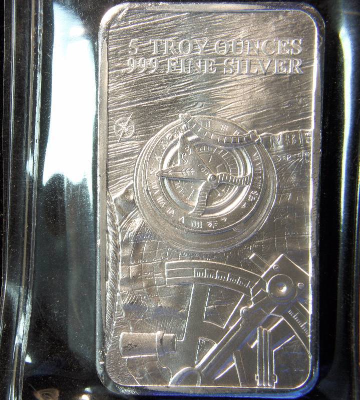 5 TROY Oz. .999 FINE SILVER BAR PROSPECTOR SEALED