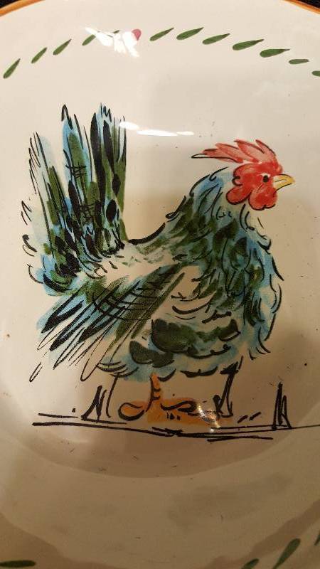 Lot of two Williams Sonoma Chicken pasta bowl- Rooster