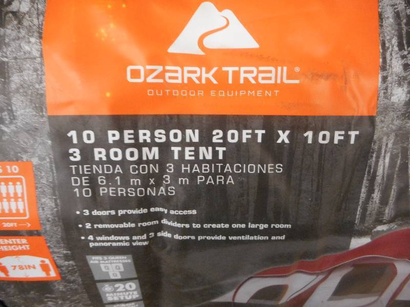 lot 13 image: Ozark Trail 10-Person 3-Room XL Family Cabin Tent