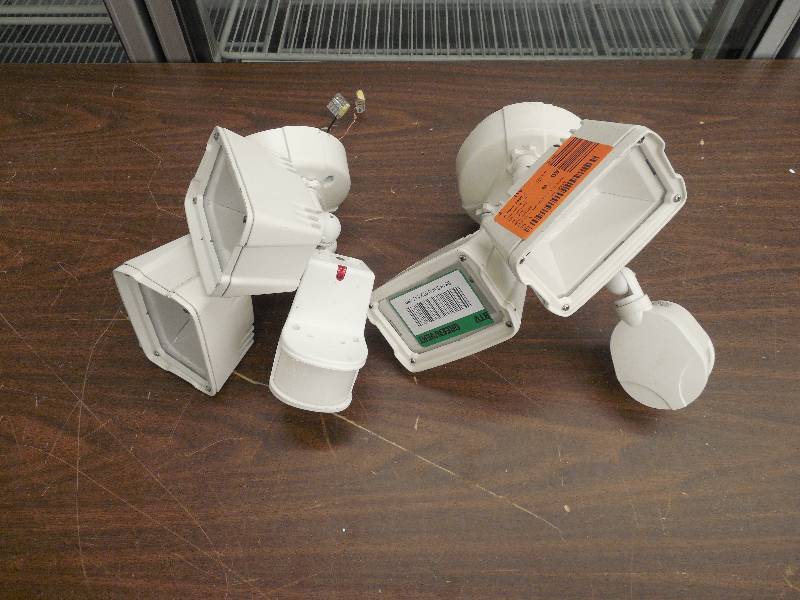 lot 21 image: (2) 180 Degree Outdoor Motion Activated White LED Security Floodlight