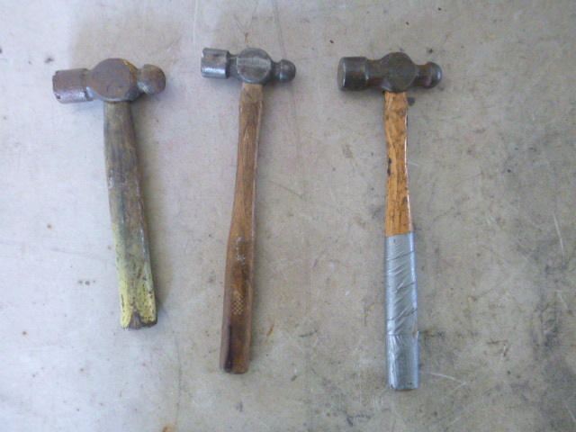 lot 67 image: 3 Ball Peen Hammers
