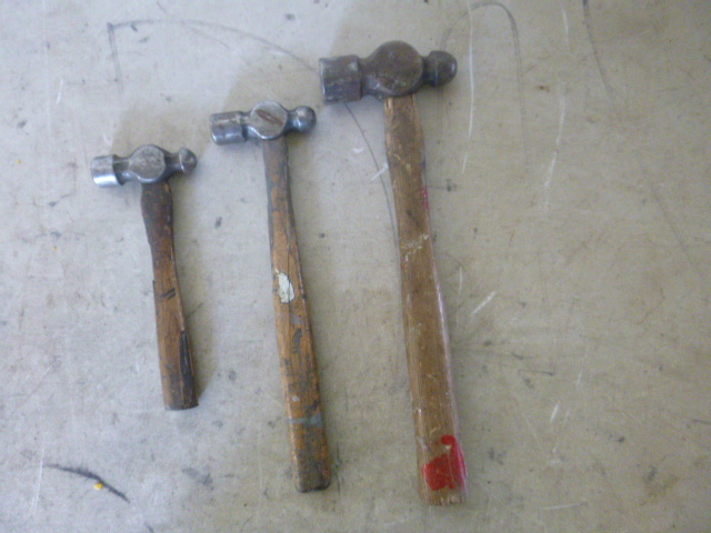 lot 68 image: 3 Ball Peen Hammers