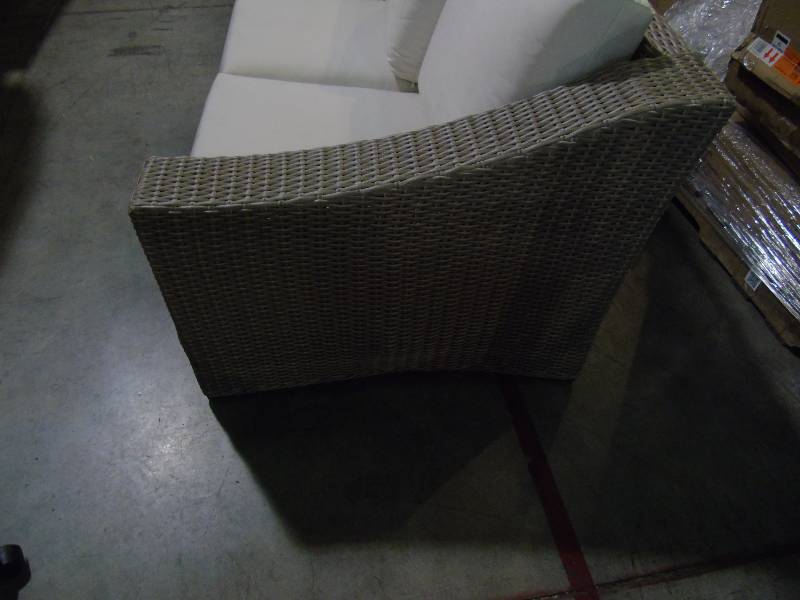 lot 7 image: Premium Edgewood Wicker Patio Sofa and Chair - Smith & Hawken