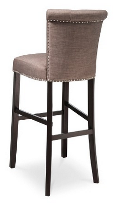 lot 29 image: Scrollback Nailhead Trim 30 Barstool Wood Composite - Office Star - Dolphin Gray