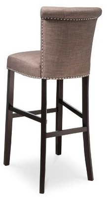 lot 40 image: Scrollback Nailhead Trim 30 Barstool Wood Composite - Office Star - Dolphin Gray