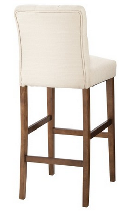 lot 48 image: Brookline Tufted 30 Barstool Hardwood - Sandstone