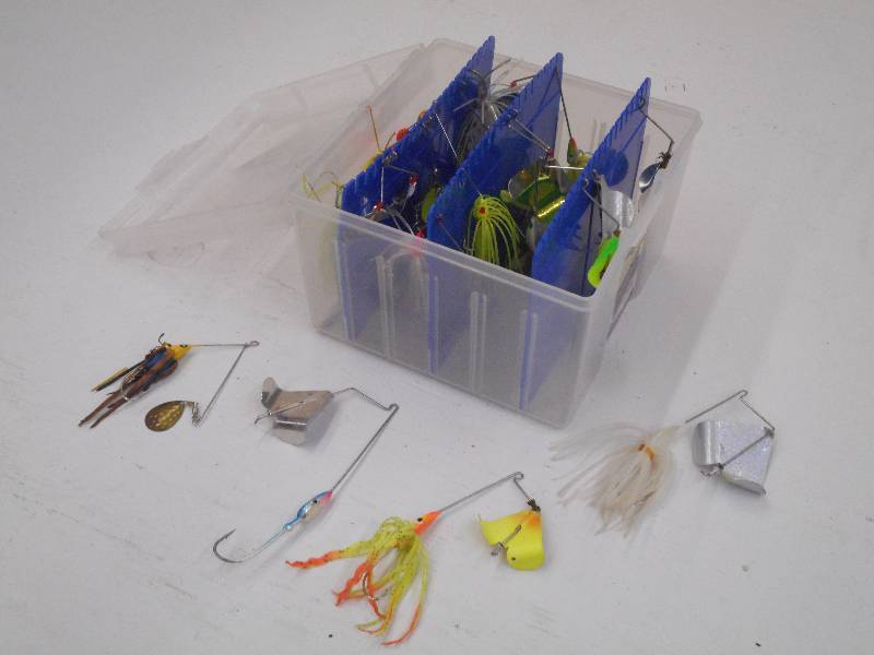 lot 63 image: Plastic Spinner Bait Box With Appro...