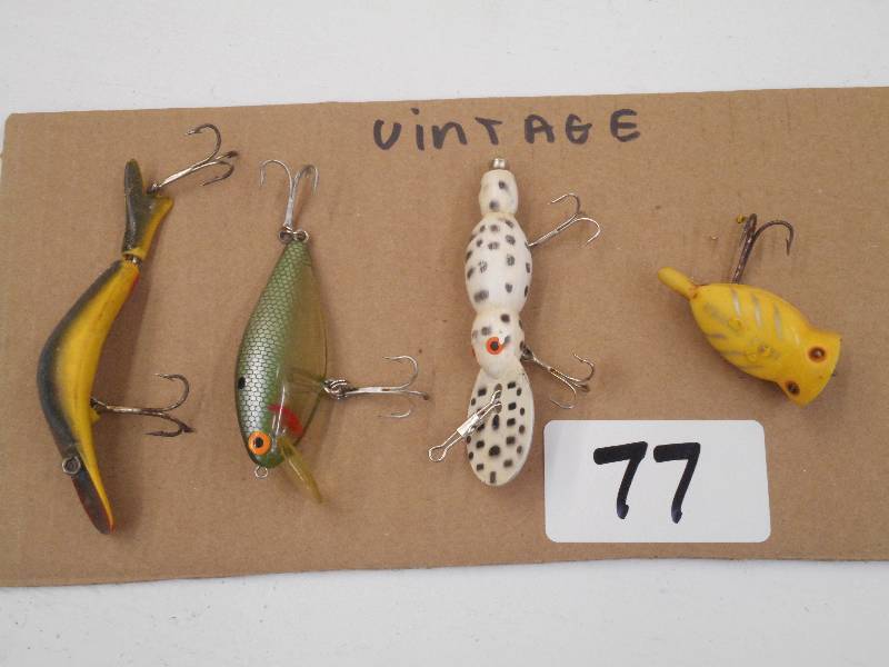 lot 77 image: Lot Of (4) Vintage Fishing Lures ...