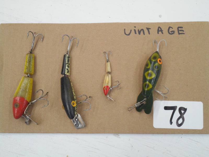 lot 78 image: Lot Of (4) Vintage Fishing Lures ...