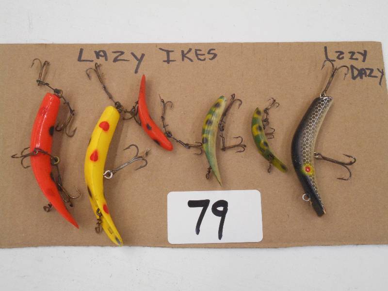 lot 79 image: Lot Of (6) Vintage Lazy Ike Lures ...