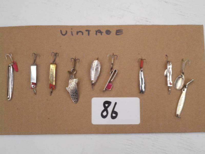 lot 86 image: Lot Of (9) Vintage Fishing Lures ...