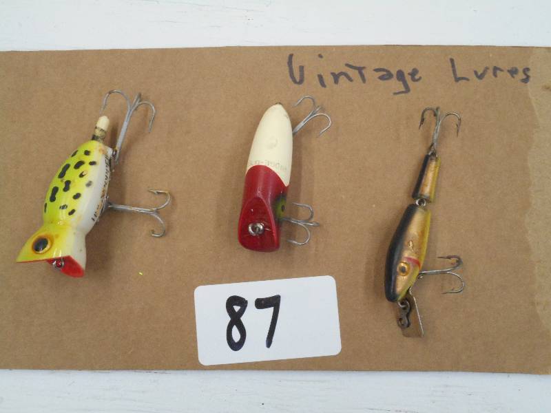 lot 87 image: Lot Of (3) Vintage Fishing Lures ...