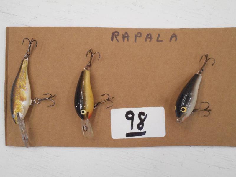 lot 98 image: Lot Of (3) Rapala Fishing Lures ...