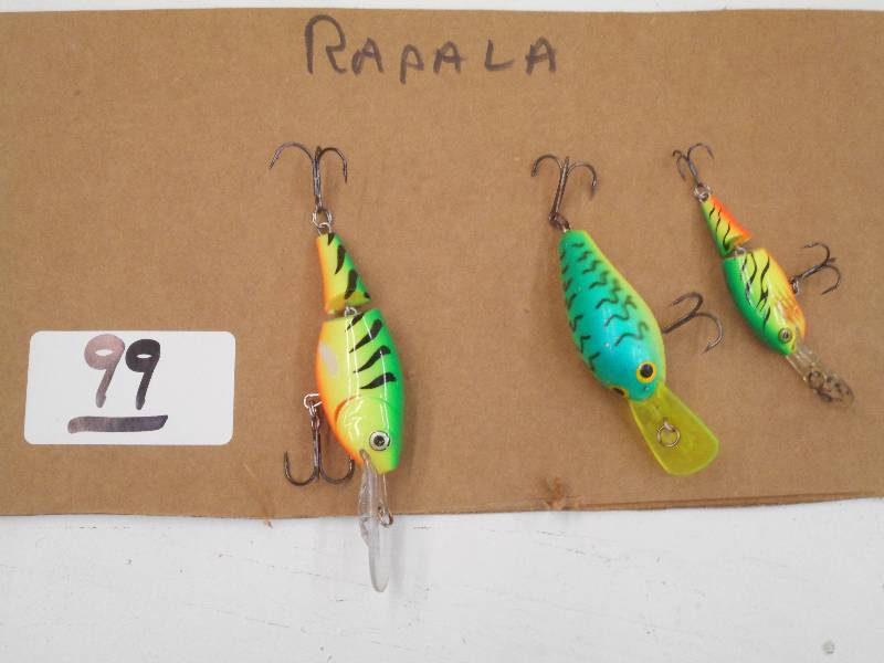 lot 99 image: Lot Of (3) Rapala Fishing Lures ...