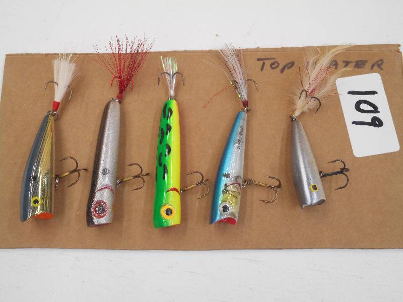 lot 109 image: Lot Of (5) Topwater Plug Lures ...