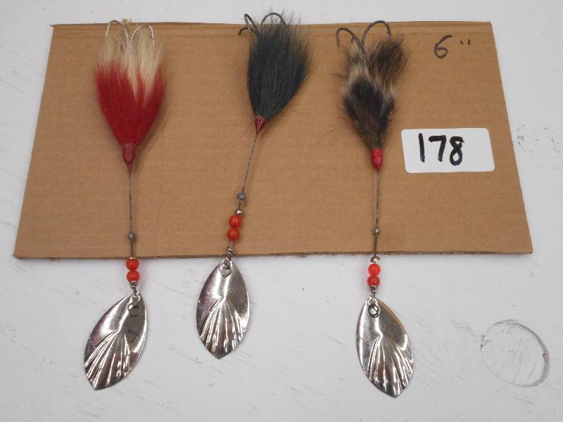 lot 178 image: (3) 6 Muskie Spinner Lures ...