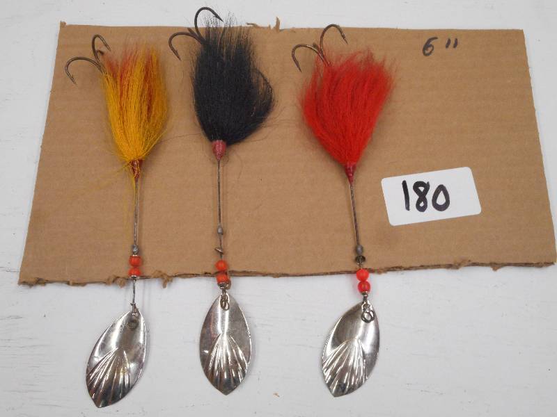 lot 180 image: (3) 6 Muskie Spinner Lures ...