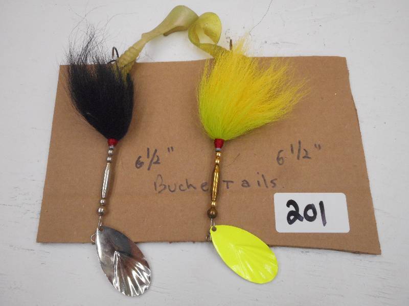 lot 201 image: (2) 6.5 Buchertail Muskie Lures ...
