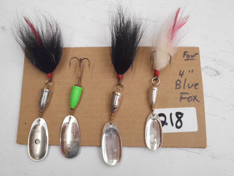 lot 218 image: (4) 4 Blue Fox Muskie Spinner Lure...