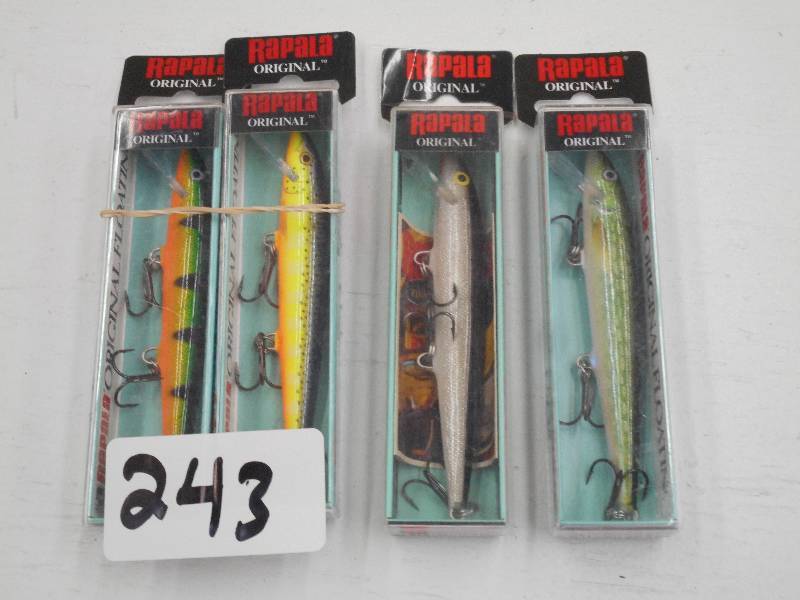 lot 243 image: Lot Of (4) New Rapala Fishing Lures...