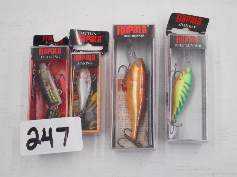 lot 247 image: Lot Of (4) New Rapala Fishing Lures...