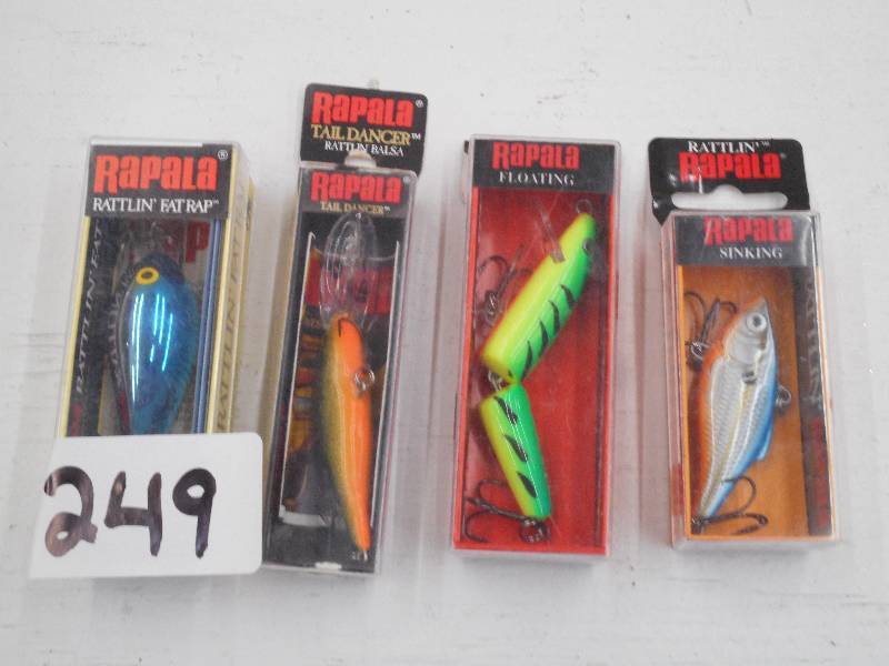 lot 249 image: Lot Of (4) New Rapala Fishing Lures...
