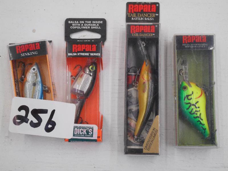 lot 256 image: Lot Of (4) New Rapala Fishing Lures...