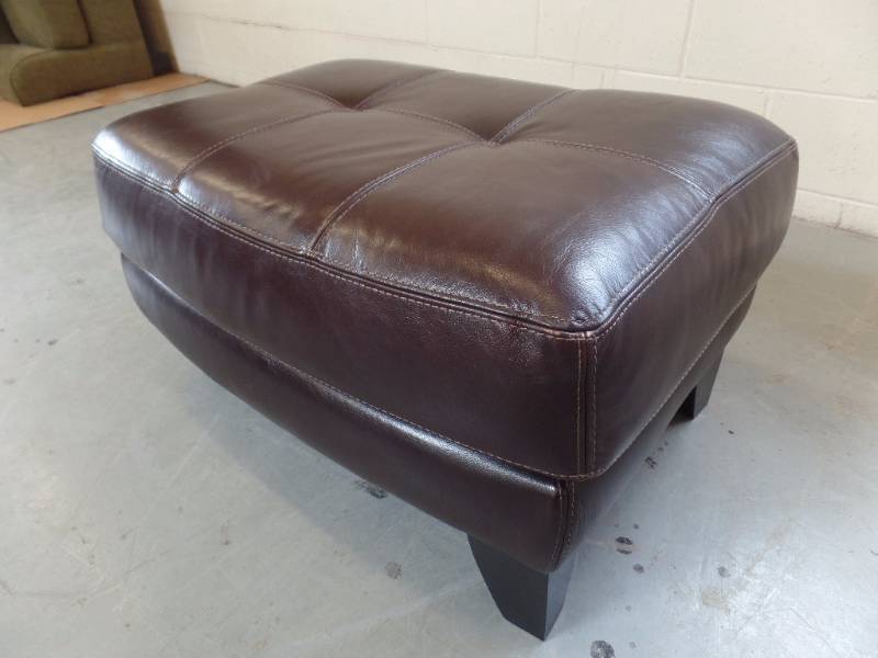 lot 208 image: Leather Ottoman