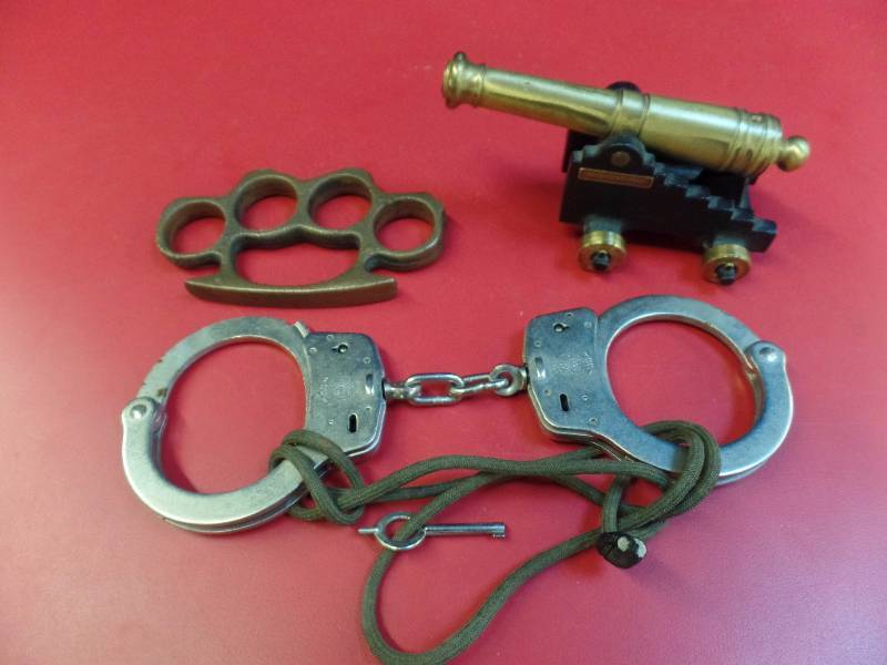 lot 271 image: Handcuffs, Brass Knuckles and More