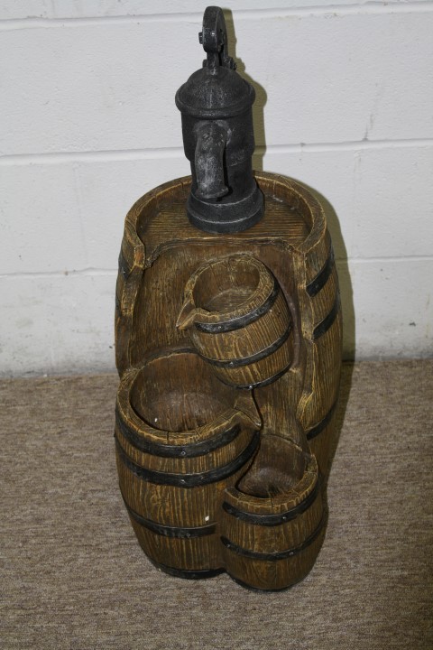 lot 14 image: Barrel Water Fountain with pump