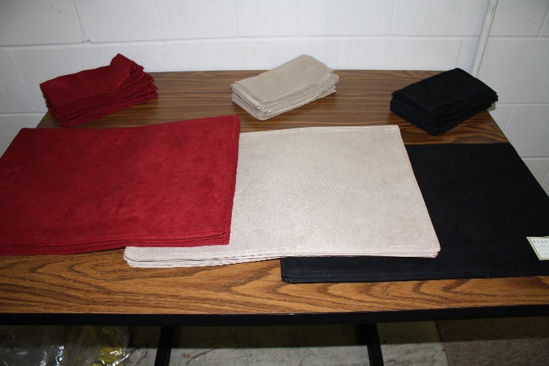 lot 77 image: Suede Placemats and Napkins Great Quality