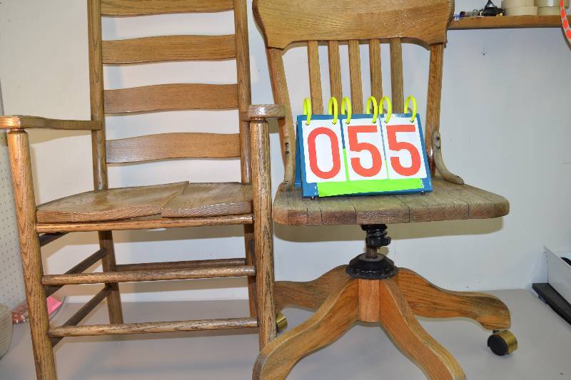 lot 55 image: Vintage Wood Chairs