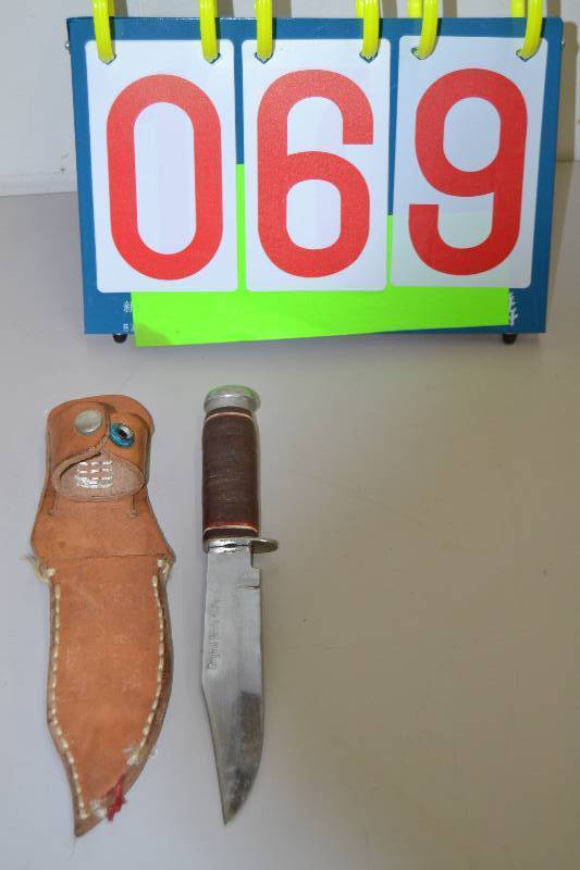 lot 69 image: Bowie Knife and Sheath