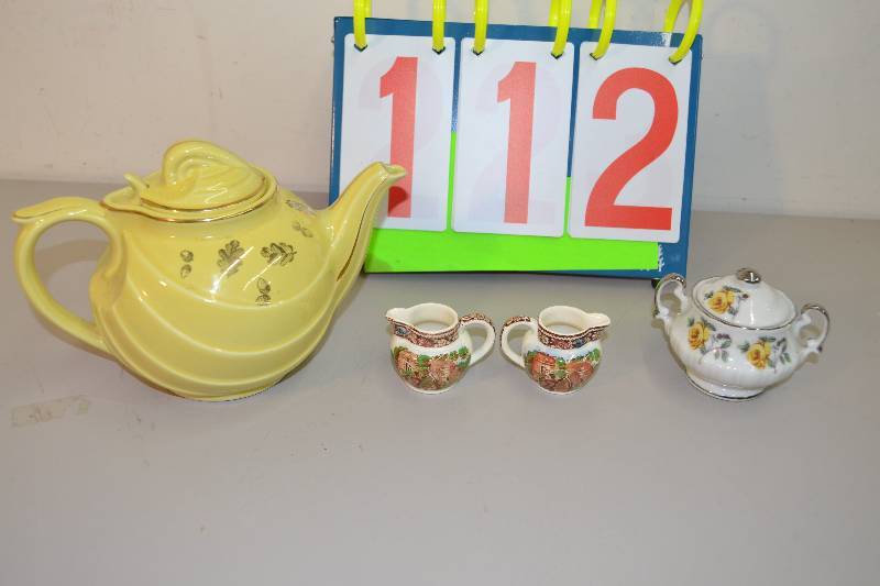 lot 112 image: Tea Kettle and dishes