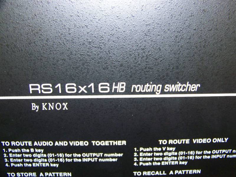 lot 74 image: Knox Video Technologies, 16 x 16, Routing Switcher in Original Box