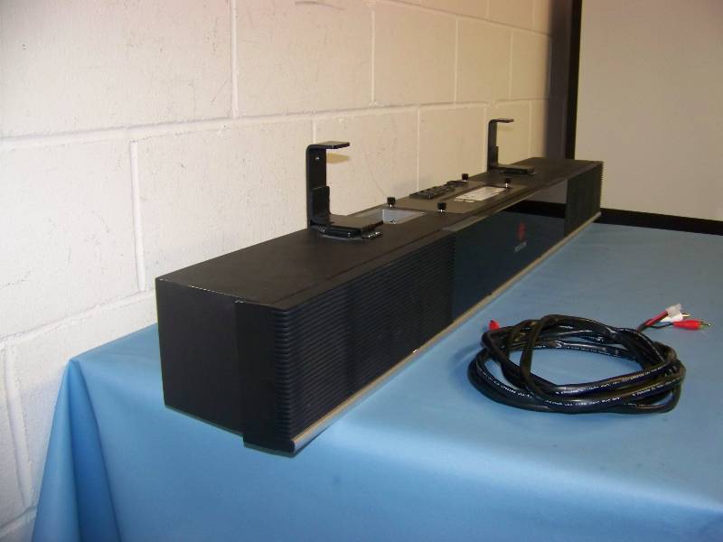 lot 33 image: Polycom  Cambridge Soundworks, 50 Amplifier Speaker  Soundbar with integrated Power Supply and Outlet Strip
