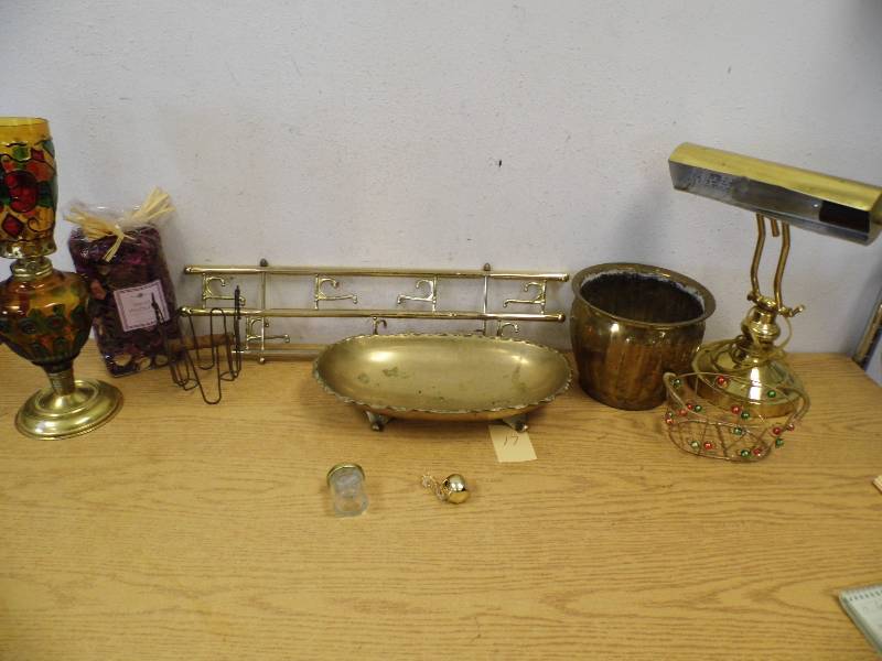 Brass Lamp w Decor