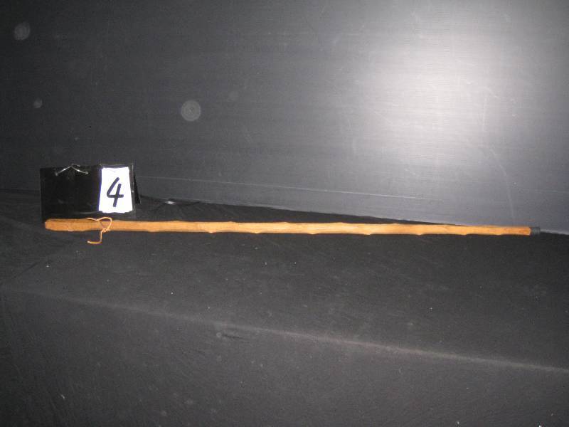 lot 4 image: Rare Hamms wooden walking stick, leather strap
