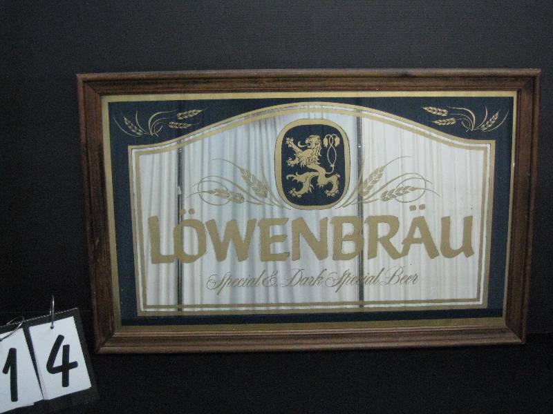 lot 14 image: Lowenbrau mirror