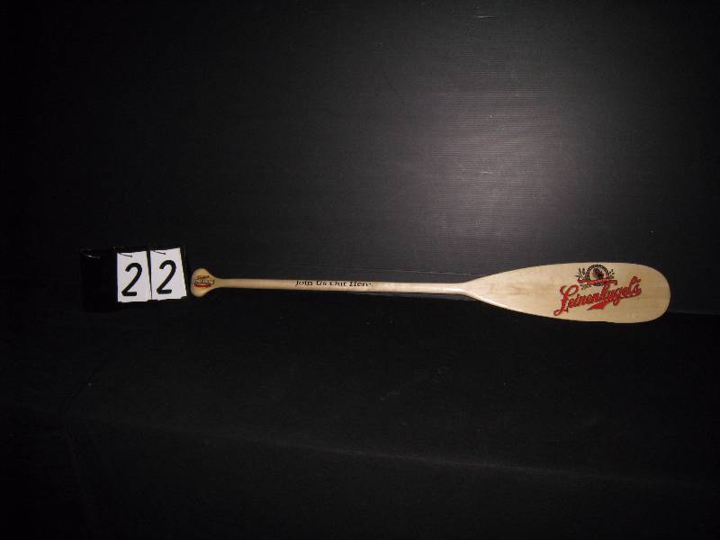 lot 22 image: Leinenkugel full size wooden paddle, very nice