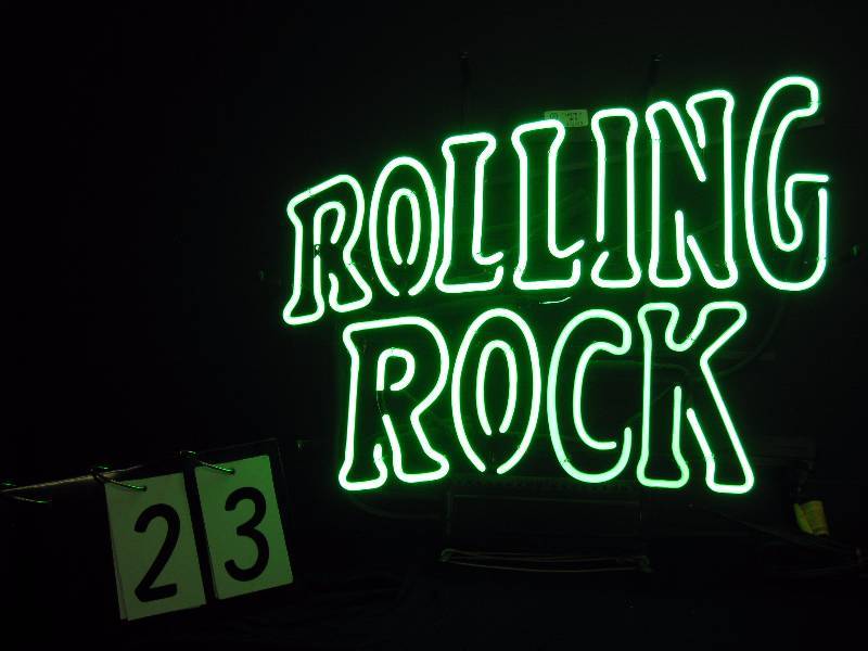 lot 23 image: Rolling Rock green neon, wall hanging only