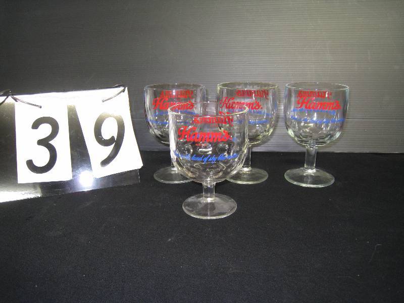 lot 39 image: Hamms thumbprint goblets - set of 4
