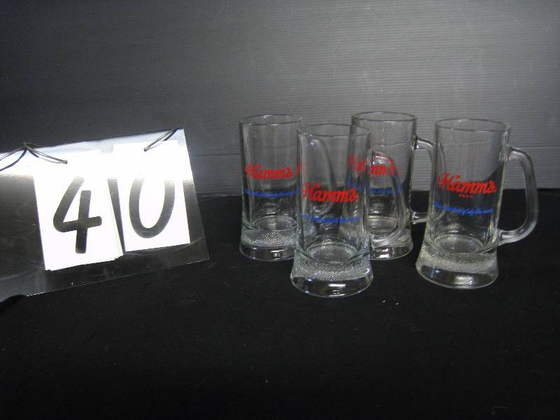 lot 40 image: Hamms tall mugs - set of 4, heavy base