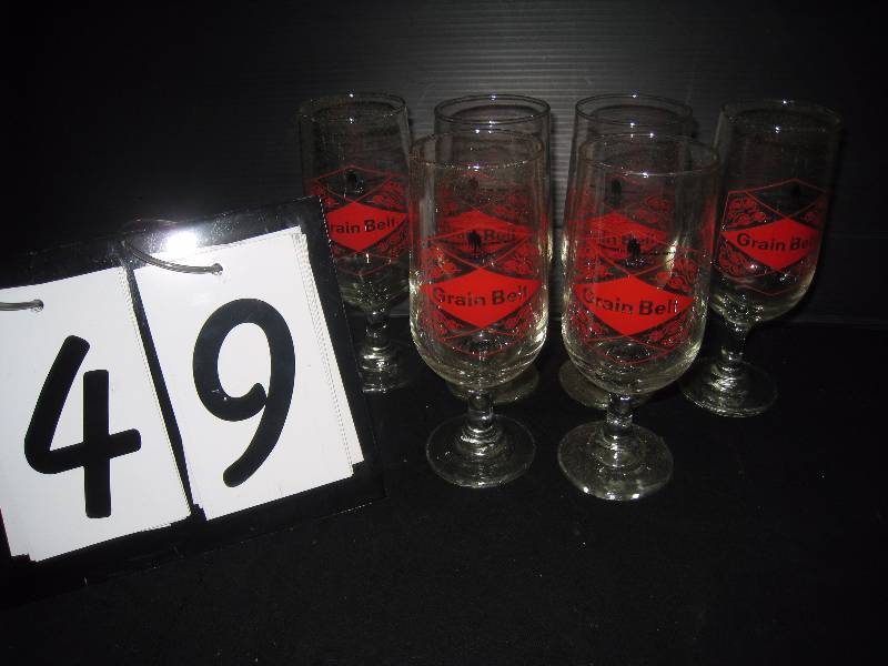 lot 49 image: Grain Belt stemware glasses - set of 6 - look very nice