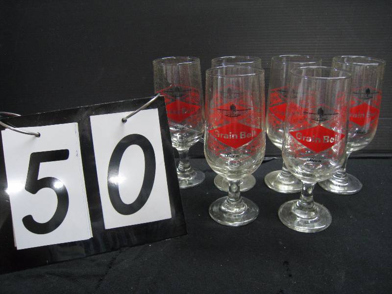lot 50 image: Grain Belt stemware glasses - set of 6 - look very nice