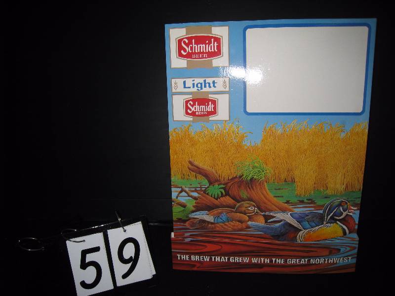 lot 59 image: Schmidt Beer wood duck with battery operated motion (bird moves) - NOS New Old Stock