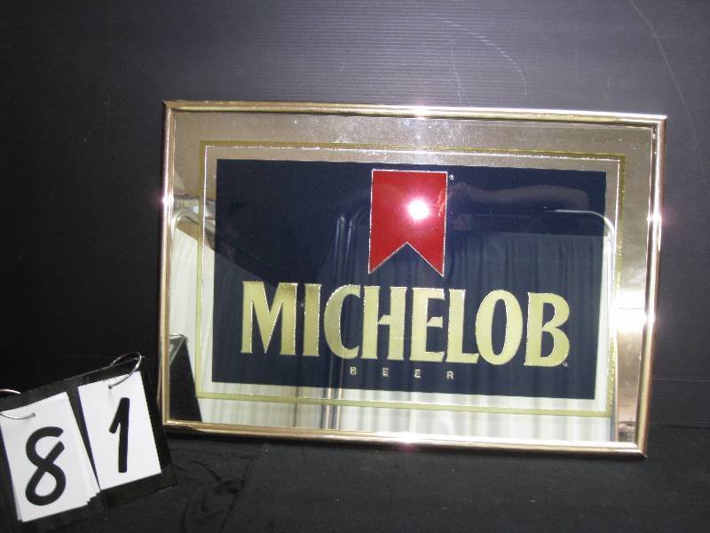 lot 81 image: Michelob mirror, metal frame
