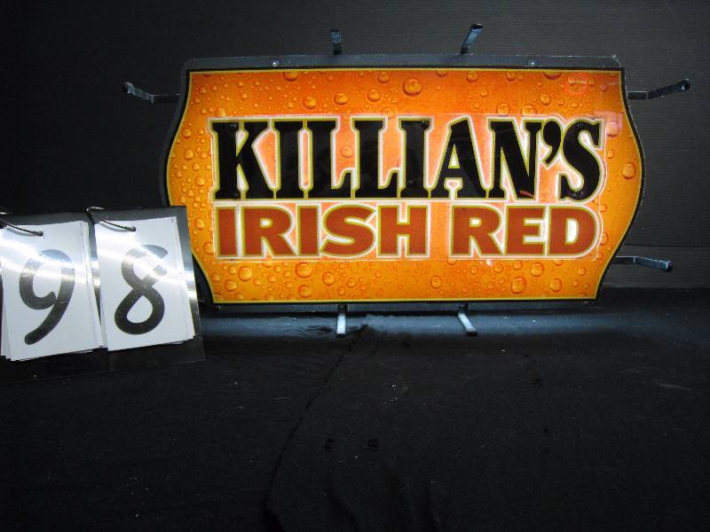 lot 98 image: Killians Irish Red - plastic back lit neon