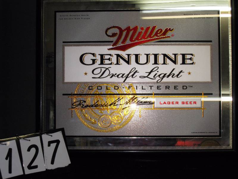 lot 127 image: Miller Genuine Draft Light mirror